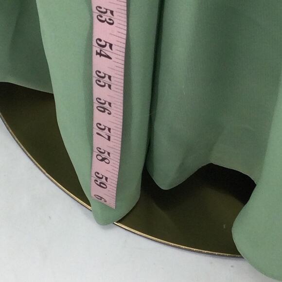 FORMAL PARTY SZ 12 L green cold shoulder lace up bridesmaid maxi dress NEW B125 - Picture 4 of 10